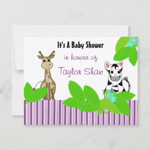 Uitnodiging voor Little Zebra en Giraffe Baby Show
