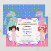 Uitnodiging voor logeerpartij Slaapfeest verjaarda (Voorkant / Achterkant)