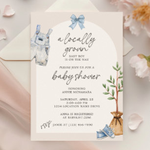 Uitnodiging voor lokaal geteeld Baby shower