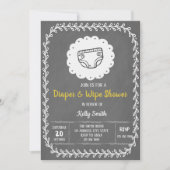 Uitnodiging voor luier- en wisserfeest (Voorkant)