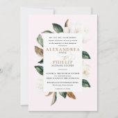 Uitnodiging voor Magnolia Wedding | Blush roze (Voorkant)