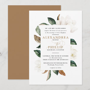 Uitnodiging voor Magnolia Wedding wit