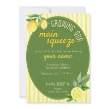 Uitnodiging voor Main Squeeze Lemon Baby Shower