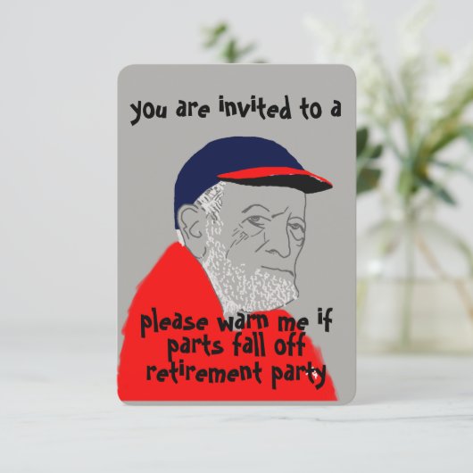 Uitnodiging voor mannelijke aftredingspartij (Staand voorkant)