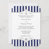 Uitnodiging voor marineblauw grijs huwelijk (Voorkant)