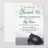 Uitnodiging voor masquerade sweet 16 (Voorkant / Achterkant)