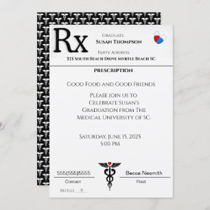 Uitnodiging voor medisch recept Pad Afstuderen