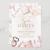 Uitnodiging voor Meiden Spa Feestje • Waterverf (Voorkant / Achterkant)