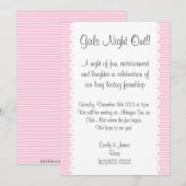 Uitnodiging voor Meidenavond in Baby Roze (Voorkant / Achterkant)