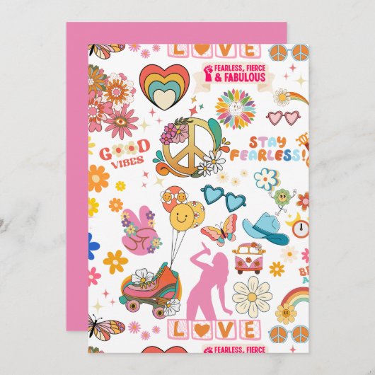 Uitnodiging voor meisjes: Swiftie-geïnspireerd (Voorkant / Achterkant)