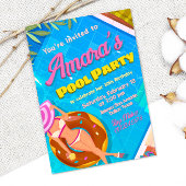 Uitnodiging voor meisjes zwembadfeestje