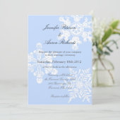 Uitnodiging voor metallische wintersnowflake bruil (Staand voorkant)