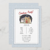 Uitnodiging voor Midcenty Modern Kerstfeest (Voorkant / Achterkant)