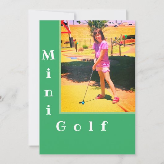 Uitnodiging voor Mini Golf Putt-Putt Feestje (Voorkant)