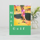Uitnodiging voor Mini Golf Putt-Putt Feestje (Staand voorkant)