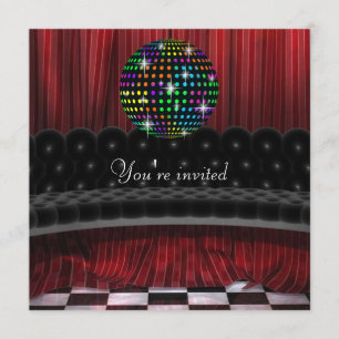 Uitnodiging voor Mirror Ball Disco Feest Template