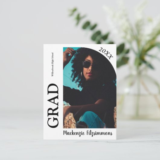 Uitnodiging voor Modern Arch Photo Afstuderen (Staand voorkant)