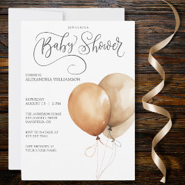 Uitnodiging voor modern ballon Baby shower