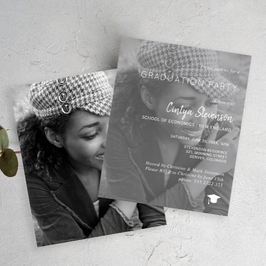 Uitnodiging voor moderne fotograduatie