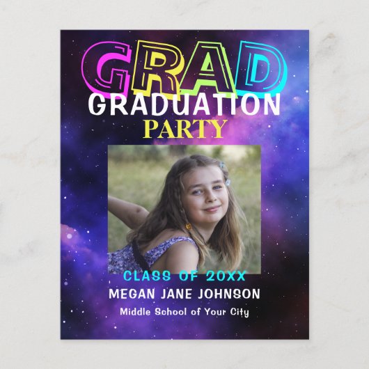 Uitnodiging voor moderne fotograduatie flyer (Voorkant)