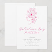 Uitnodiging voor moderne Galentinedag (Voorkant / Achterkant)