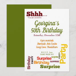 Uitnodiging voor moderne verrassingsverjaardagsfee