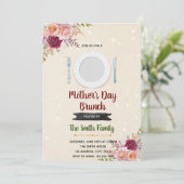 Uitnodiging voor Moedersdag diner thema (Staand voorkant)