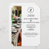 Uitnodiging voor Monogram Banquet Table Weddenscha (Voorkant / Achterkant)