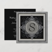 Uitnodiging voor monogram-jubileumfeest (Voorkant / Achterkant)