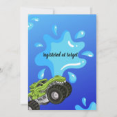 Uitnodiging voor Monster Truck Pool Party Bash (Achterkant)