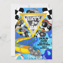 Uitnodiging voor Monster Truck Pool Party Bash