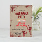 Uitnodiging voor moordfeest met halloween (Staand voorkant)