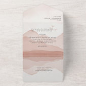 Uitnodiging voor Mountain Range Blush Trouwfeest A (Buitenkant)