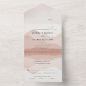 Uitnodiging voor Mountain Range Blush Trouwfeest A (Binnen)