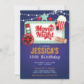 Uitnodiging voor Movie Night Birthday (Voorkant)