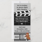 Uitnodiging voor Movie Night Birthday (Achterkant)