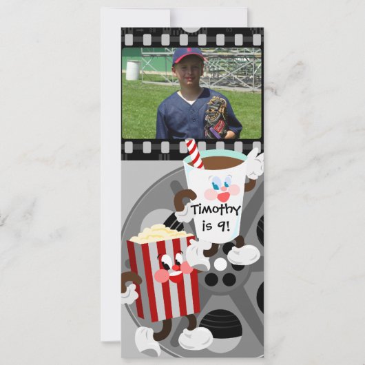 Uitnodiging voor Movie Night Birthday (Voorkant)