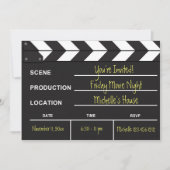 Uitnodiging voor Movie Night Clapboard (Voorkant)