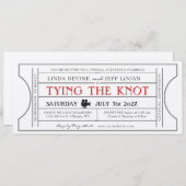 uitnodiging voor Movie Wedding Ticket (Voorkant / Achterkant)