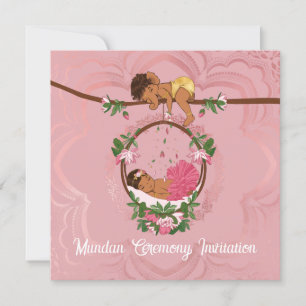 Uitnodiging voor mundan-ceremonie voor een babymei