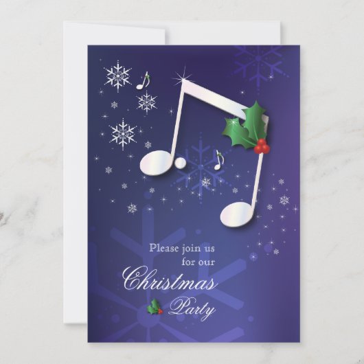 Uitnodiging voor Music Theme Kerstfeest (Voorkant)