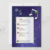 Uitnodiging voor Music Theme Kerstfeest (Achterkant)