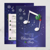 Uitnodiging voor Music Theme Kerstfeest (Voorkant / Achterkant)
