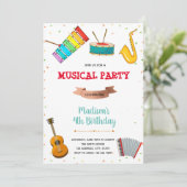 Uitnodiging voor muziekfeest (Staand voorkant)