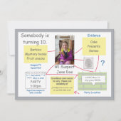 Uitnodiging voor Mystery Crime Solving Evidence Bo (Voorkant)