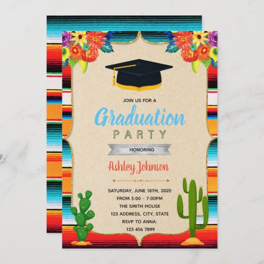 Uitnodiging voor Nacho afstudeerfeest (Voorkant / Achterkant)