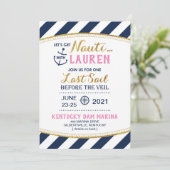 Uitnodiging voor Nauti Bridal Shower (Staand voorkant)