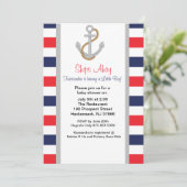 Uitnodiging voor nautisch Baby shower (Staand voorkant)