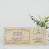 Uitnodiging voor nautische bruiloft  cruiseticket (Staand voorkant)