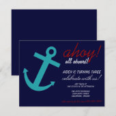 Uitnodiging voor nautische themafeesten (Voorkant / Achterkant)